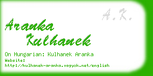 aranka kulhanek business card